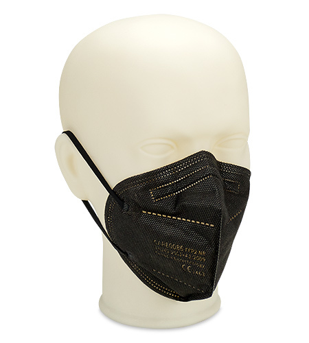 Akzenta ONE Atemschutzmasken FFP2 ohne Ventil mit Ohrenschlaufen schwarz, 10 Stück