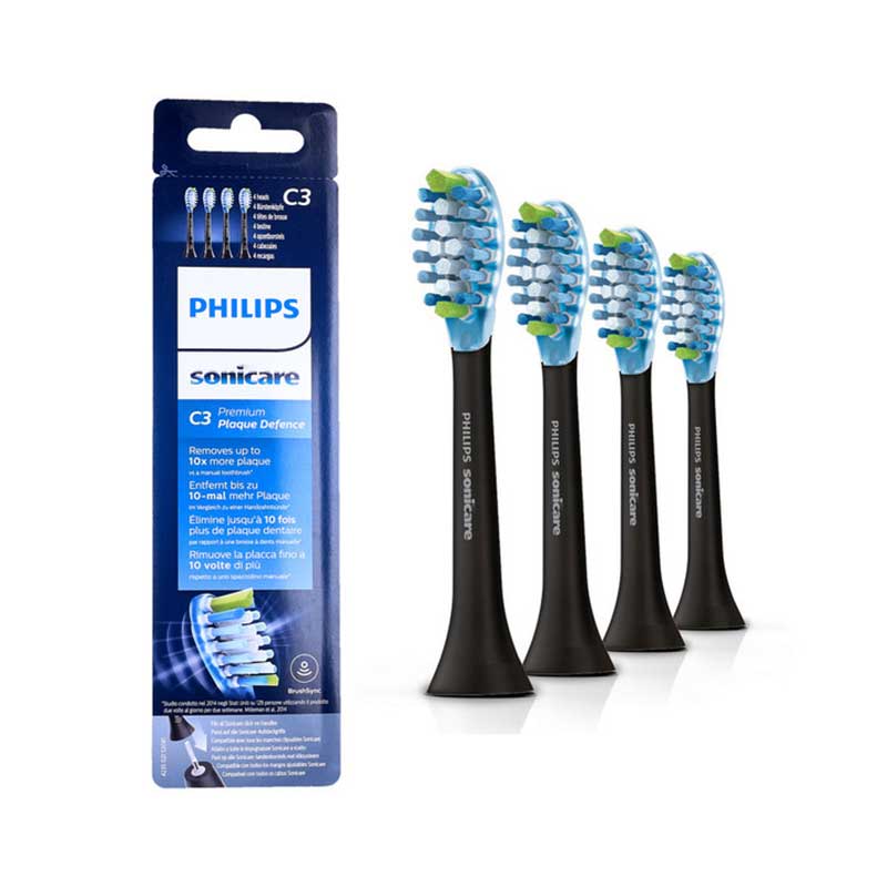 PHILIPS sonicare C3 Premium Plaque Defence Standard-Bürstenkopf schwarz, 4 Stück