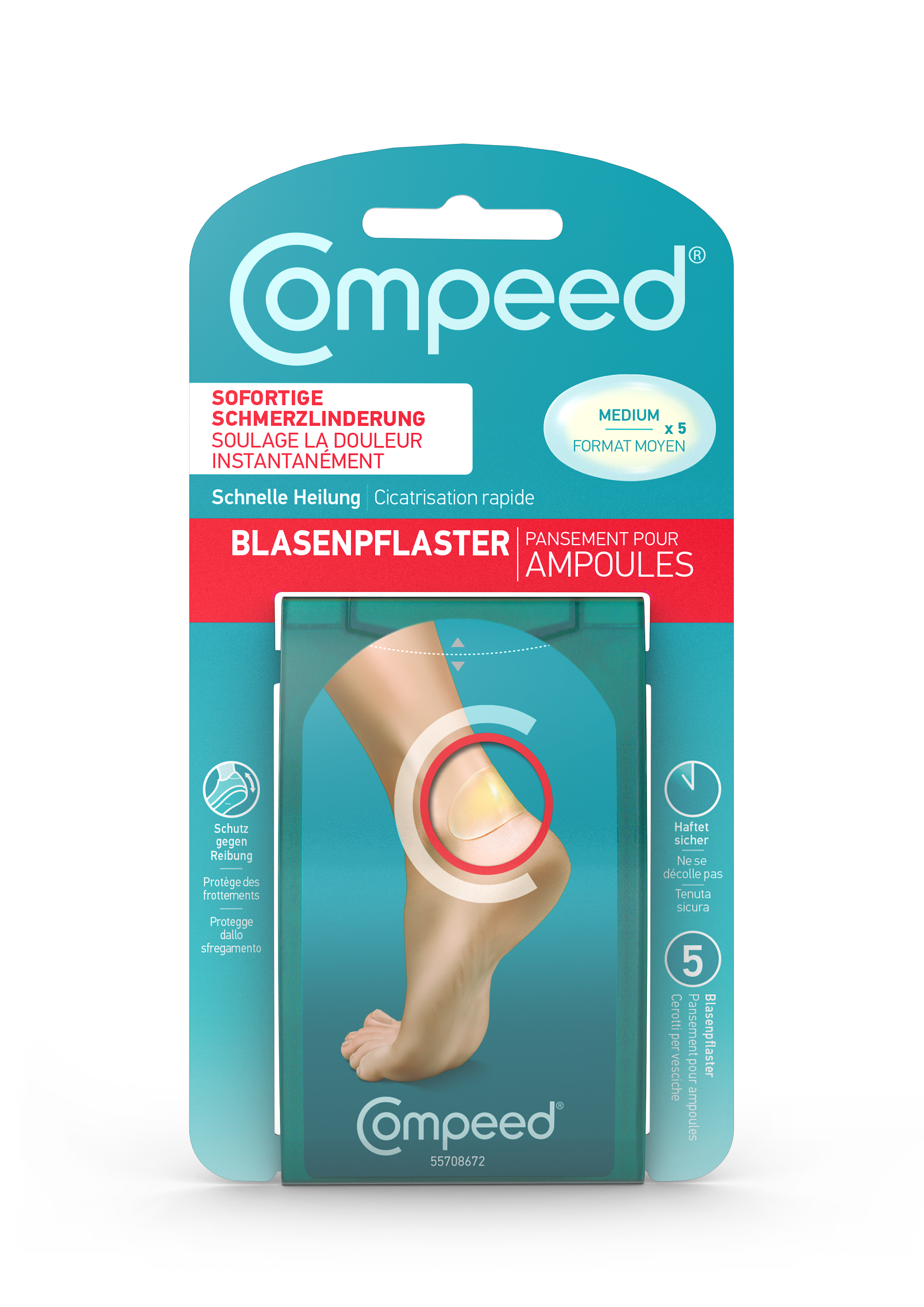 Compeed Blasenpflaster medium 4,2x6,8cm - 5 Stück