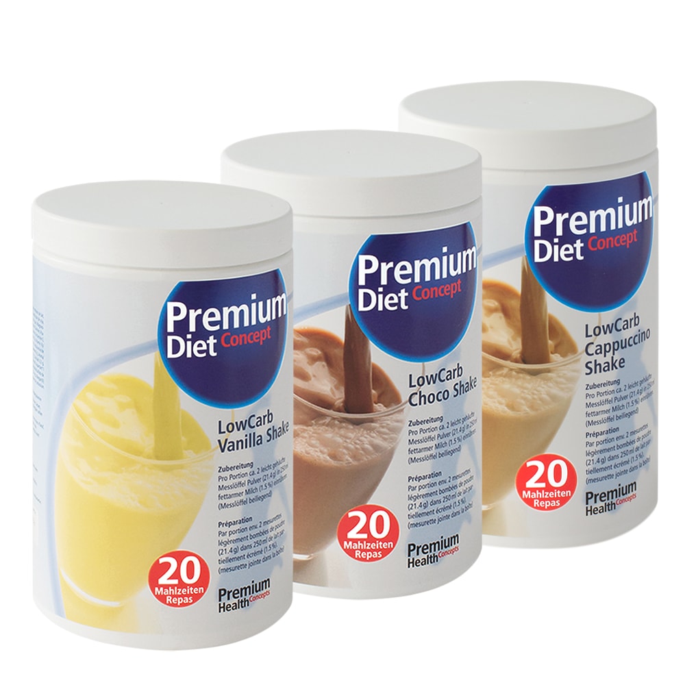 Premium Diet LowCarb Shake Trio