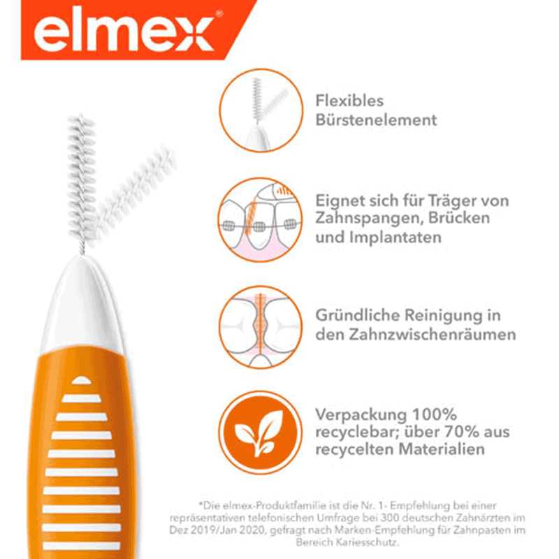 elmex Interdentalbürste 1 0,45mm orange, 1 Stück