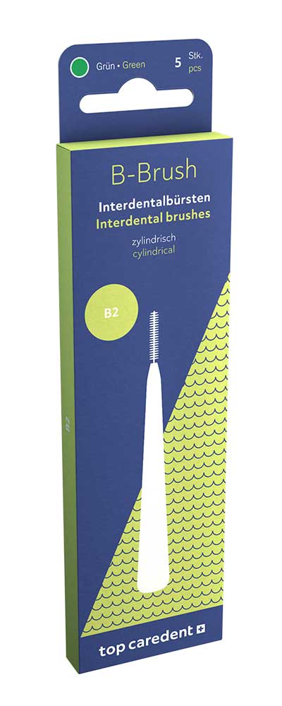 TopCaredent B-Brush Interdentalbürste B2 1,3mm dunkelgrün 5 Stück