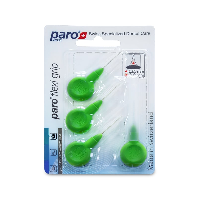 paro flexi-grip Interdentalbürste 3/8,0mm hellgrün, 4 Stück