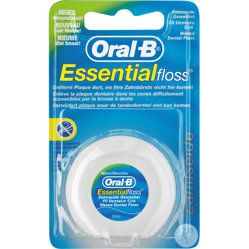 Oral-B Zahnseide Essentialfoss gewachst Mint, 50m