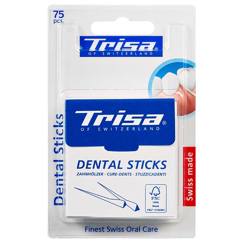 Trisa Dental Stick Holz, 75 Stück