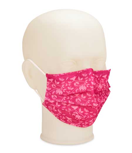 Top Mask Hygienemaske Typ IIR fuchsia mit Muster, 50 Stück