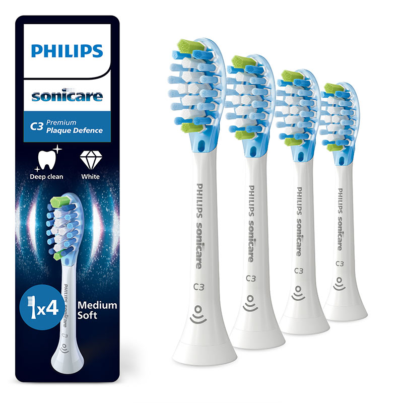 PHILIPS sonicare C3 Premium Plaque Defence Standard-Bürstenkopf weiss, 4 Stück